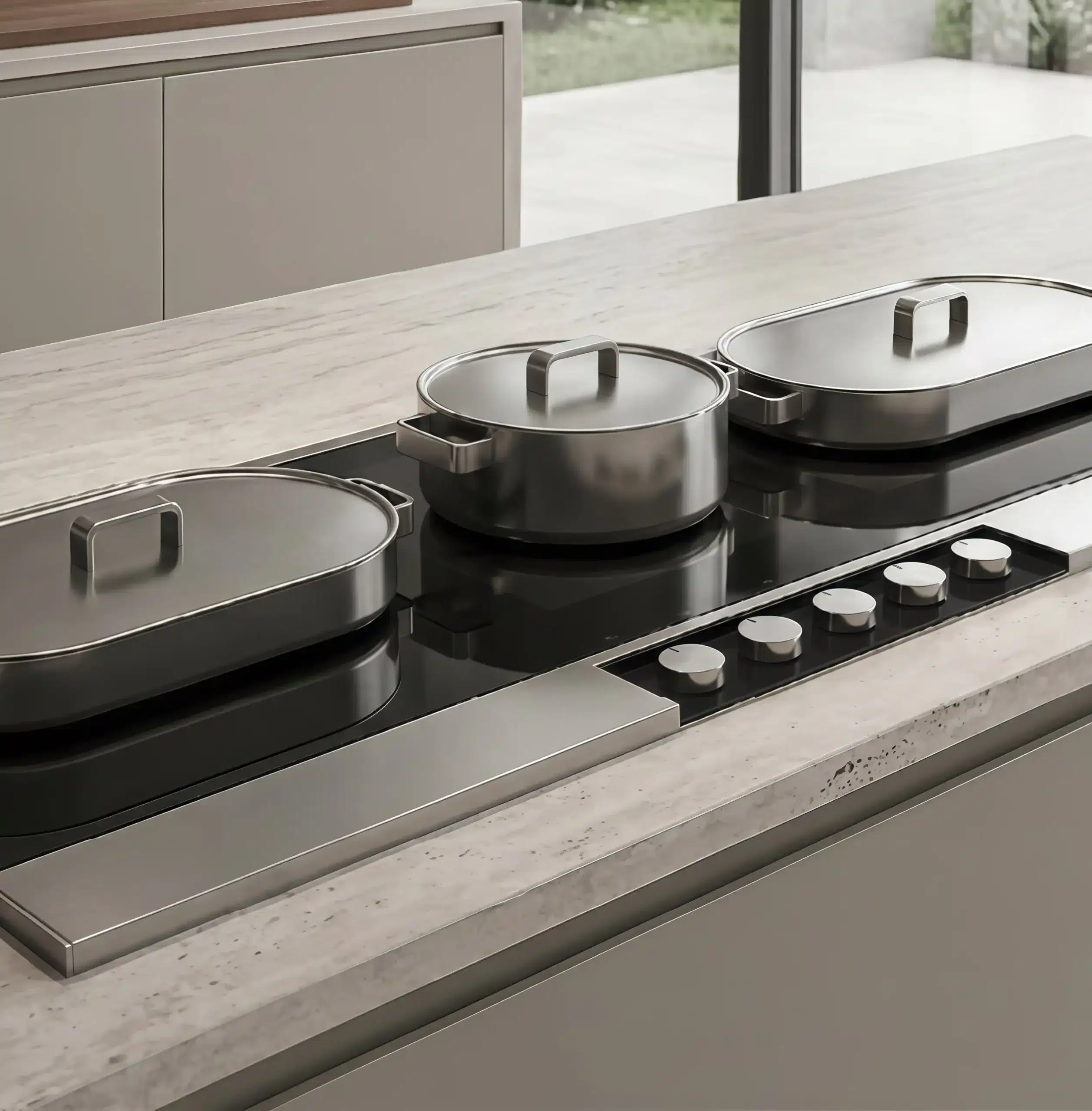 Colección Enova de Fulgor Milano, cooktop o placa de inducción con tecnología avanzada.